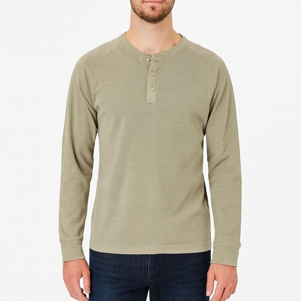Banana Republic Mens Tan Long Sleeve Shirt Size L Neutral Laid Back Casual